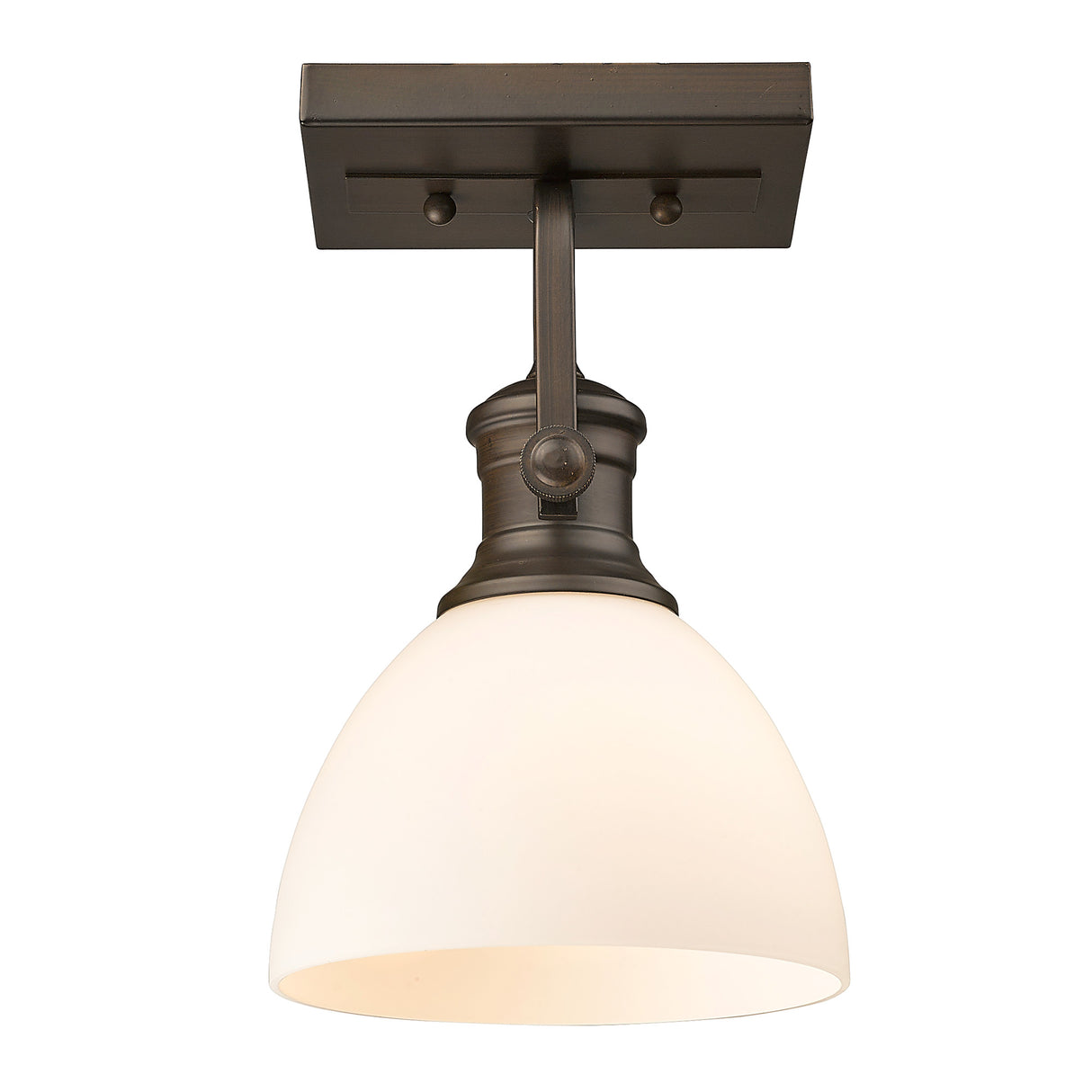 Hines 1-Light Bath Vanity in Rubbed Bronze with Opal Glass