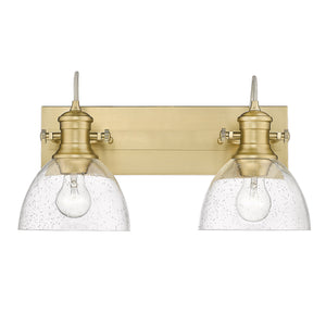 Hines 2 Light Semi-Flush in Brushed Champagne Bronze with Seeded Glass Shades