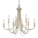 Kamila 8 Light Chandelier in White Gold