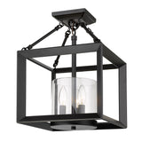 Smyth Convertible Pendant in Matte Black with Clear Glass