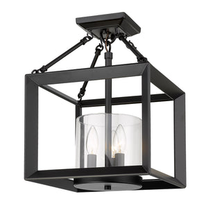 Smyth Convertible Pendant in Matte Black with Clear Glass