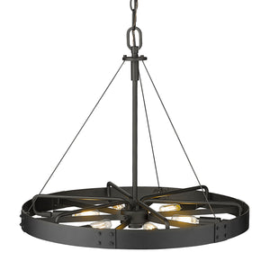 Vaughn Medium Pendant in Natural Black with Natural Black Accents