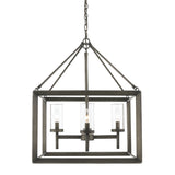 Smyth 4 Light Chandelier in Gunmetal Bronze with Clear Glass