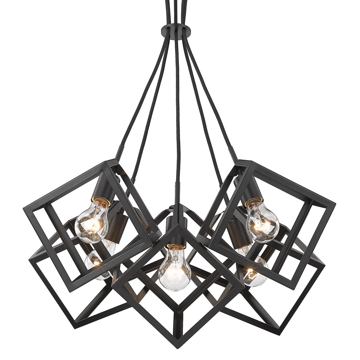 Cassio 5 Light Pendant in Matte Black