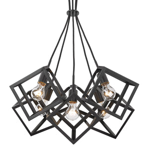 Cassio 5 Light Pendant in Matte Black