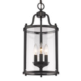 Payton 3-Light Pendant in Matte Black with Clear Glass