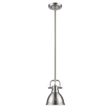 Duncan Mini Pendant with Rod in Pewter with a Pewter Shade