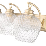 Adeline MBG 3 Light Bath Vanity in Modern Brushed Gold with Clear Glass Shade