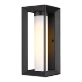 Smyth Outdoor Medium Wall Sconce in Natural Black with Opal Glass