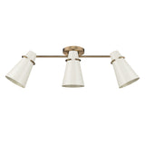 Reeva 3 Light Semi-Flush in Modern Brass with Glossy Ecru Shade