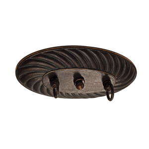 Torbellino 3 Light Linear Pendant in Cordoban Bronze with Remolino Glass