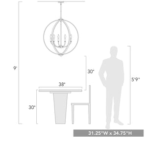 Colson OG 9 Light Chandelier in Olympic Gold