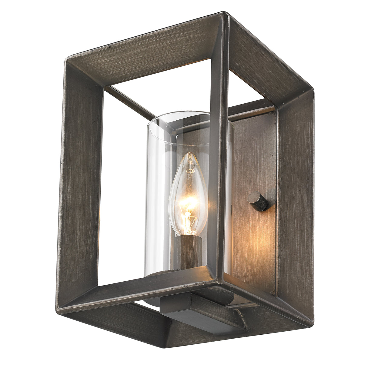 Smyth 1 Light Wall Sconce in Gunmetal Bronze with Clear Glass