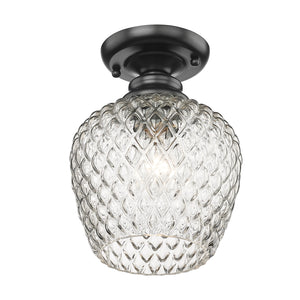 Adeline Semi-Flush in Matte Black with Clear Glass Shade