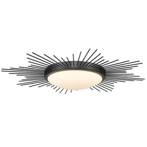 Kieran 24" Flush Mount in Matte Black with Opal Glass