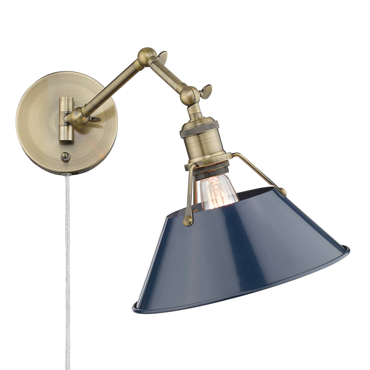 Orwell AB Articulating 1 Light Wall Sconce with Matte Navy Shade