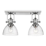 Hines 2-Light Bath Vanity in Chrome with Seeded Glass