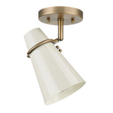 Reeva Semi-Flush in Modern Brass with Glossy Ecru Shade