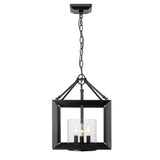 Smyth Convertible Pendant in Matte Black with Clear Glass