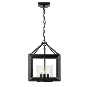 Smyth Convertible Pendant in Matte Black with Clear Glass