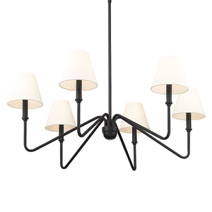 Kennedy Natural Black 6 Light Chandelier