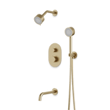 Artos Opera Thermostatic Shower Trim Kit with Multifunction Shower Head, Hand Shower, Tub Filler Satin Brass – TS083SB