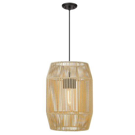 Seabrooke Outdoor 1 Light Pendant in Natural Black