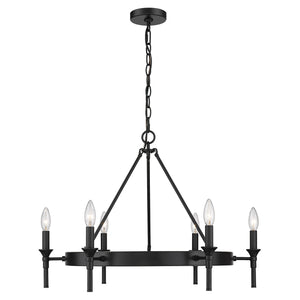 Edinburgh 6 Light Chandelier in Matte Black