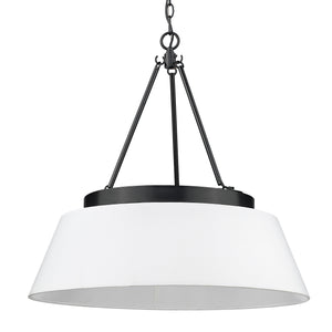 Penn 6 Light Chandelier in Matte Black with Modern White Shade