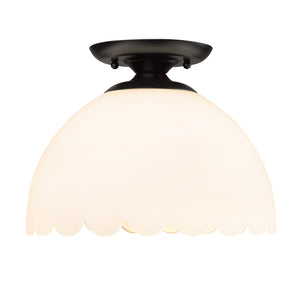 Dorinda BLK Matte Black Semi-Flush