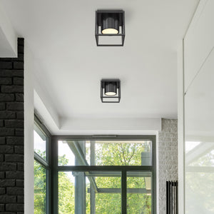 Desmond Flush Mount - 7" in Matte Black with Matte Black Shade