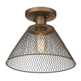 Carver CP Semi-Flush in Copper Patina