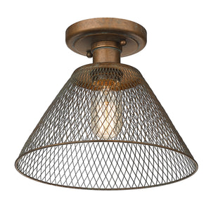 Carver CP Semi-Flush in Copper Patina