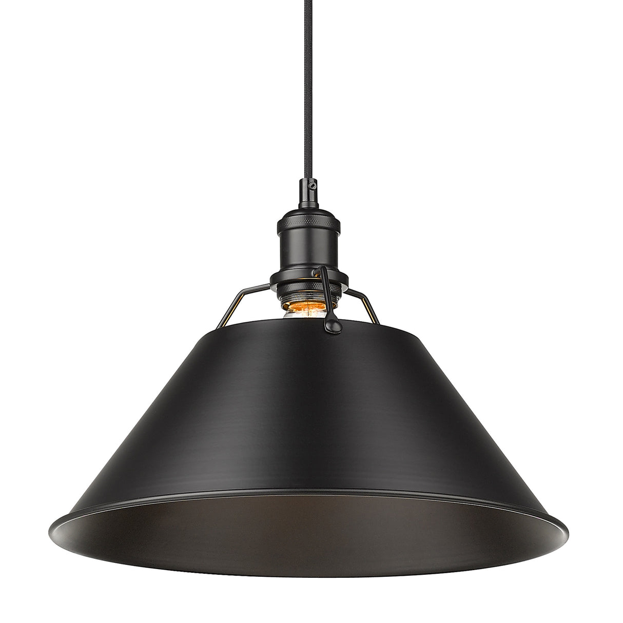 Orwell BLK 1 Light Pendant - 14" in Matte Black with Matte Black Shade