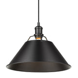 Orwell BLK 1 Light Pendant - 14" in Matte Black with Matte Black Shade
