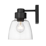 Remy 1 Light Wall Sconce in Matte Black with Clear Glass Shade