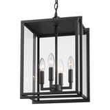 Tribeca Outdoor 4 Light Pendant in Natural Black