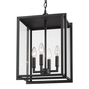 Tribeca Outdoor 4 Light Pendant in Natural Black