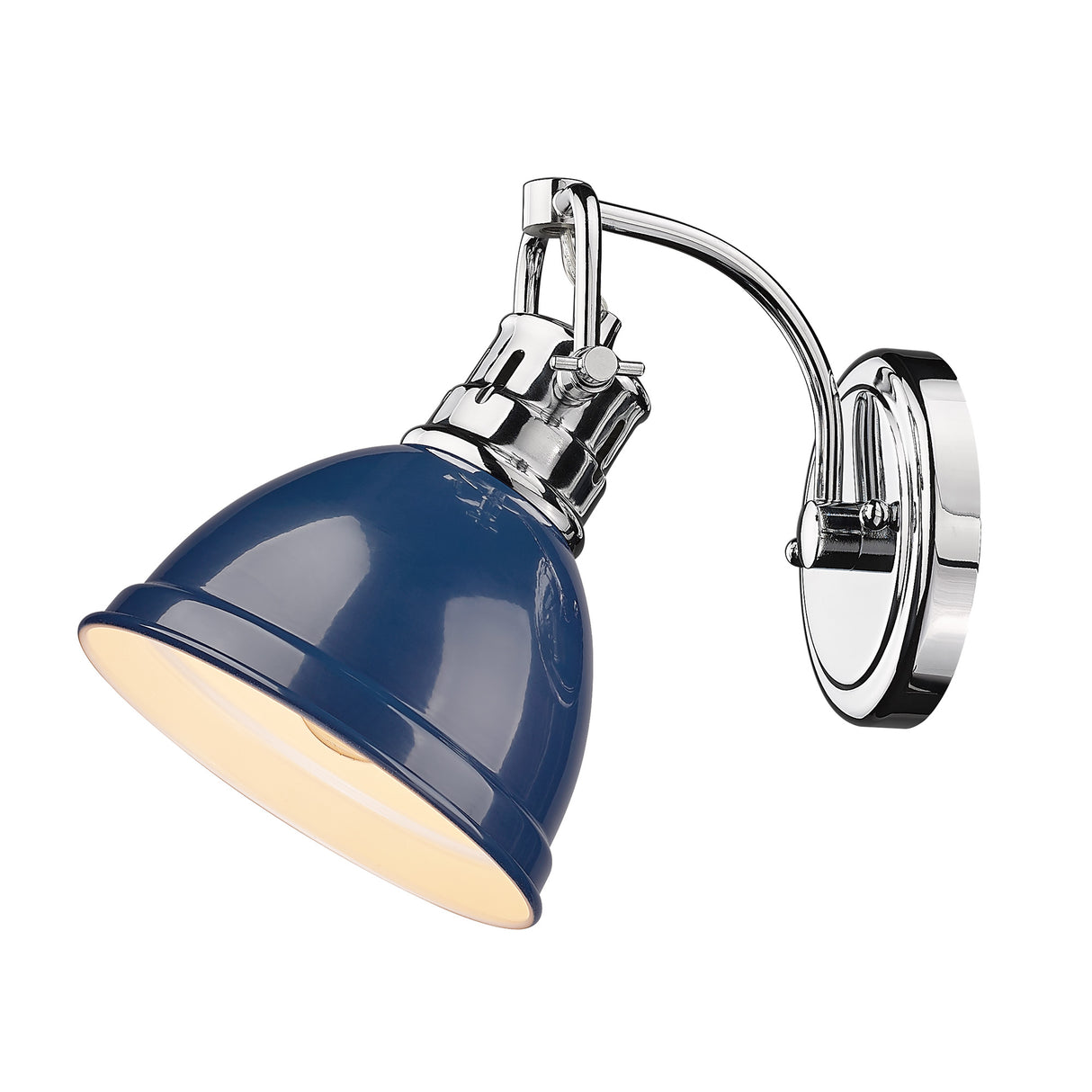 Duncan CH 1 Light Bath Vanity in Chrome with Navy Blue Shade