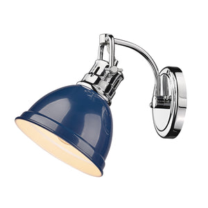 Duncan CH 1 Light Bath Vanity in Chrome with Navy Blue Shade