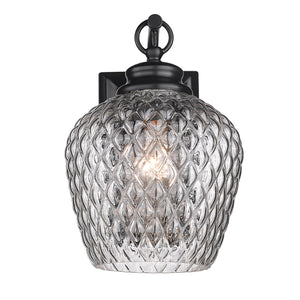 Adeline 1 Light Wall Sconce in Matte Black with Clear Glass Shade