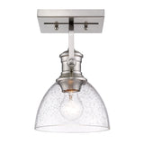 Hines 1-Light Semi-Flush in Pewter with Seeded Glass