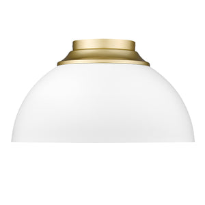 Zoey Flush Mount in Olympic Gold with Matte White Shade