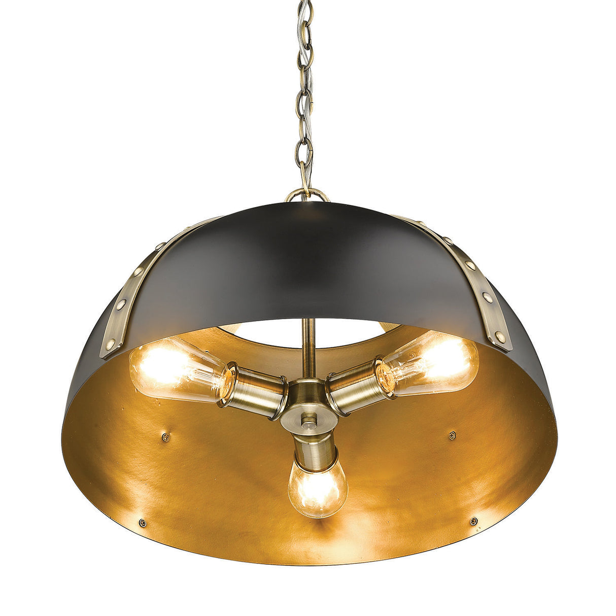 Aldrich AB 3 Light Pendant in Aged Brass