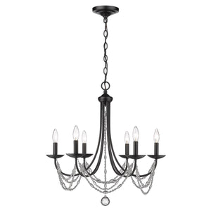 Mirabella 6 Light Chandelier in Matte Black