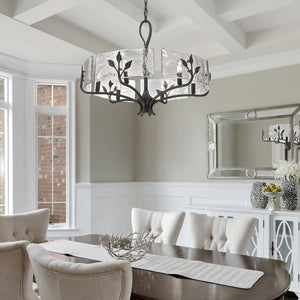 Calla Natural Black 6 Light Chandelier