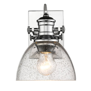 Hines 1-Light Bath Vanity in Chrome with Seeded Glass