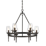 Marcellis 6 Light Chandelier in Dark Natural Iron with Clear Glass