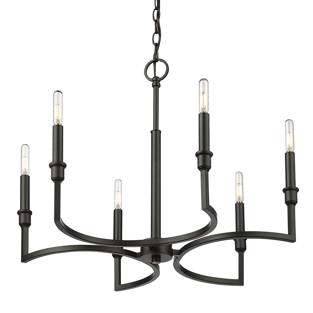 Ellyn 6 Light Chandelier in Matte Black