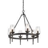Marcellis 6 Light Chandelier in Dark Natural Iron with Clear Glass